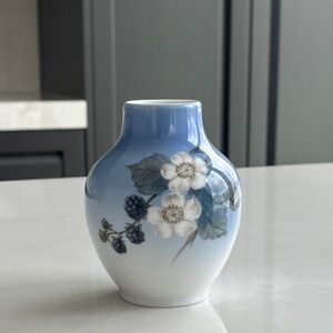 Royal Copenhagen Vase. Royal Copenhagen Blackberry Floral Vase.